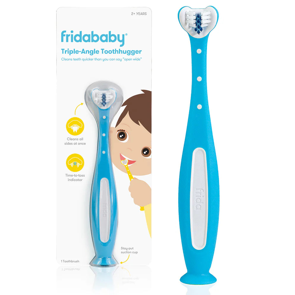SPAZZOLINO PER BAMBINI TRIANGOLARE TOOTHHUGGER - BLU