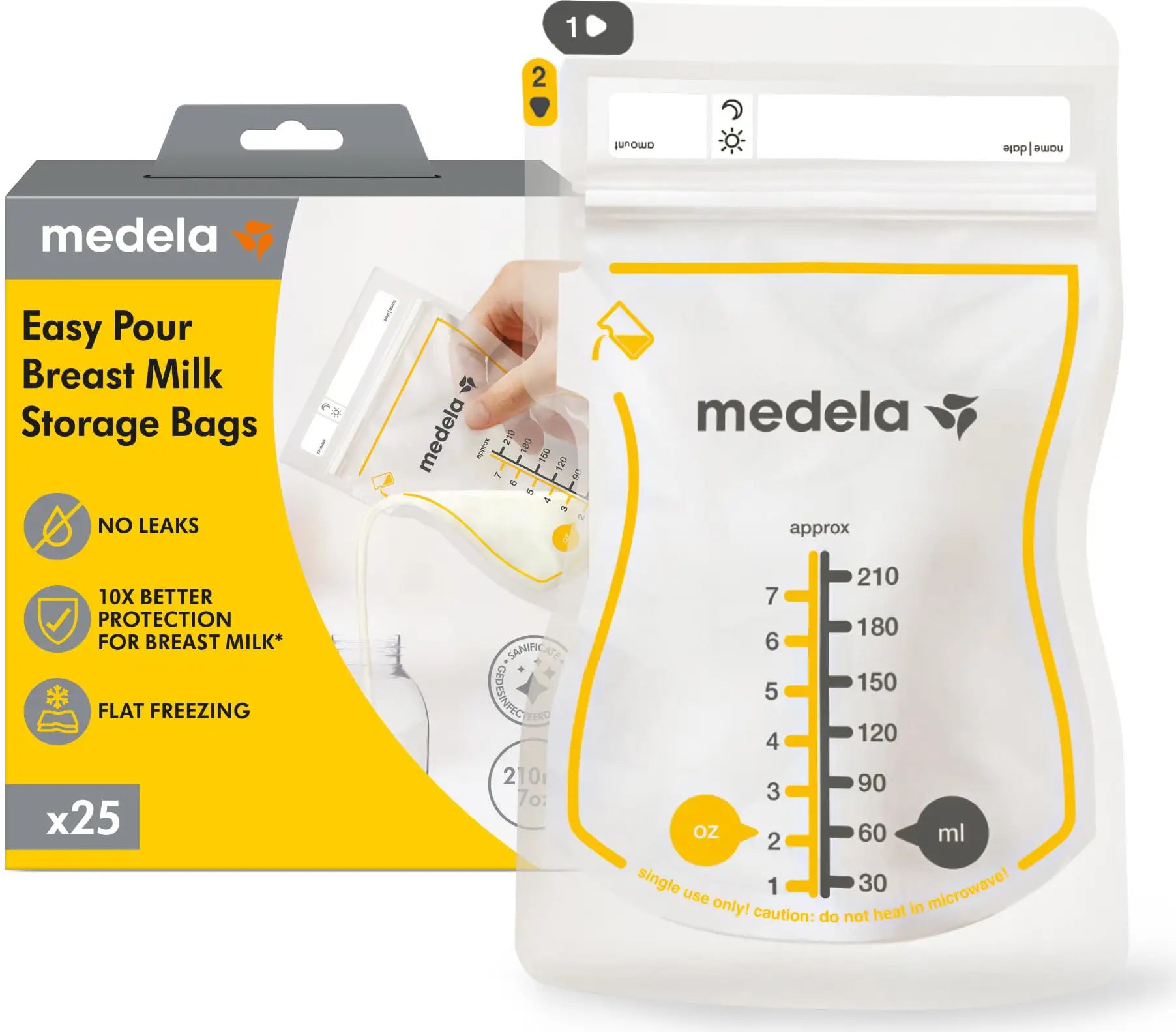 Medela Easy pour - 25 sacche per la conservazione del latte materno