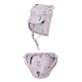 SET COSTUME DA BAGNO CON BERRETTO UV HAWAI LILA