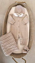SET CORREDINO TUTINA MISTO LANA,COPERTA IN MISTO LANA,CAPPELLINO E SCARPETTE