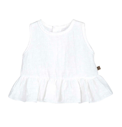 CANOTTINA  CON VOLANT IN MUSSOLA PLUMETIS 100% COTONE